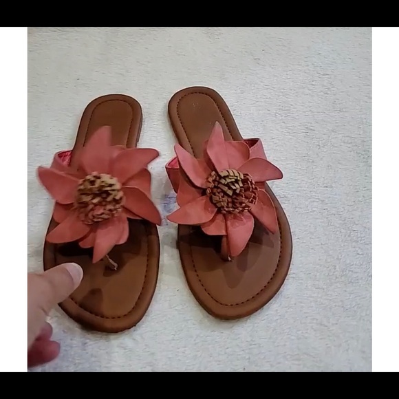 Capelli New York Pink Floral PU Leather Sandals, Size 7-7.5 - Picture 4 of 15